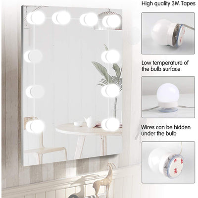 Vanity Light LED Bulbs for Makeup Mirror Stand || 10 Bulbs with 3 Light Modes - ROLLET